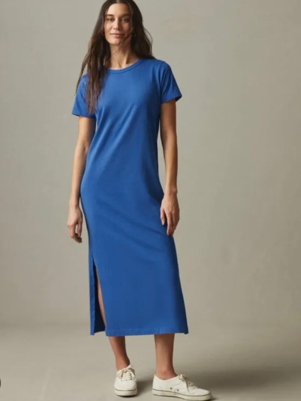 AMERICAN GIANT MIDI TEE DRESS IN ESSENTIAL BLUE SIZE LARGE - Picture 2 of 5